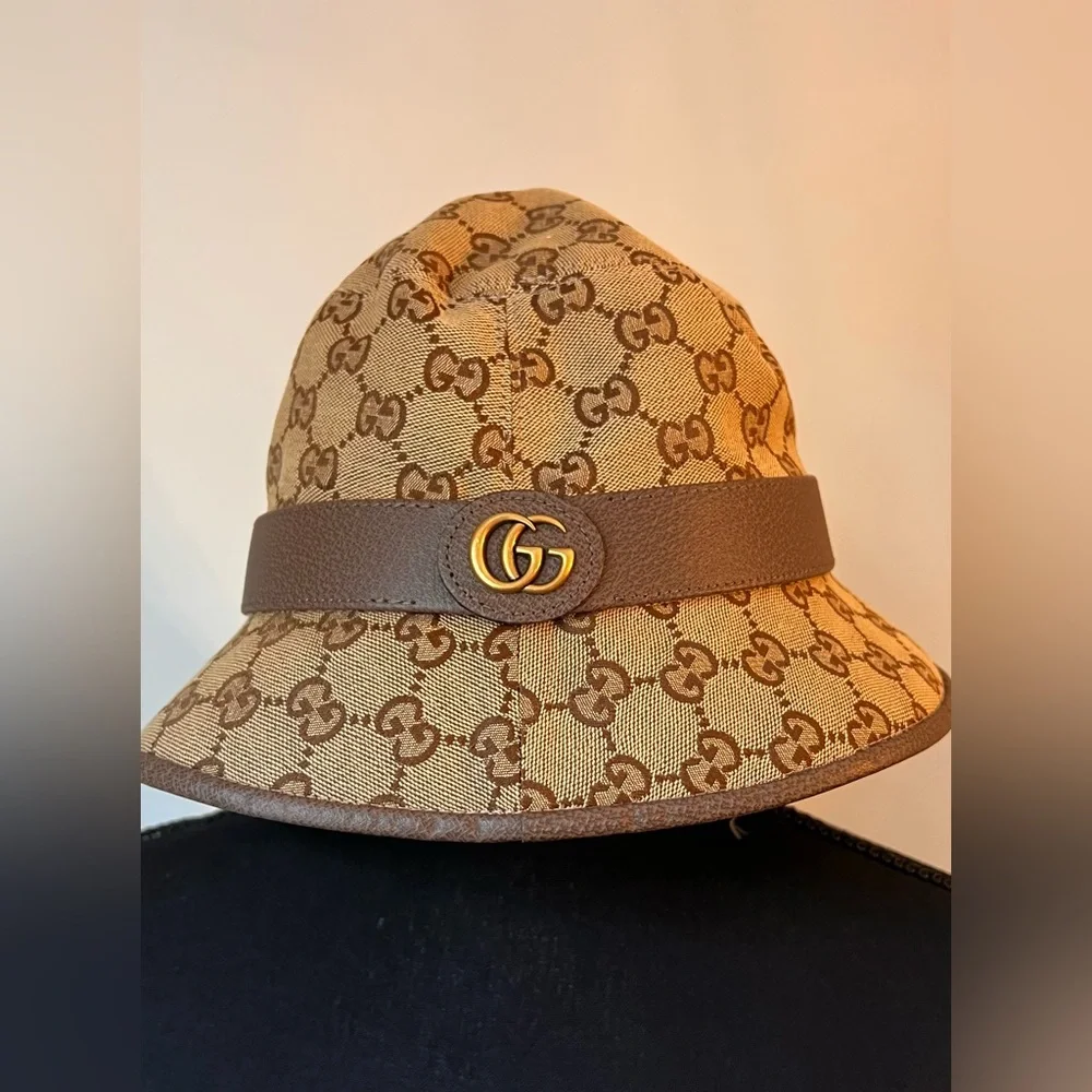 Gucci Tan and Brown Monogram Hat - Picture 2 of 15